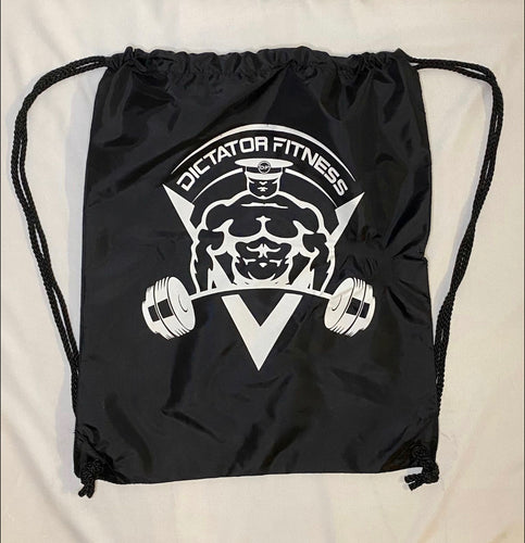 DF String Bag Black w/ White Body Builder Logo