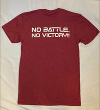 UNISEX DF No Battle, No Victory T-Shirt Red w/ White Body Builder Logos