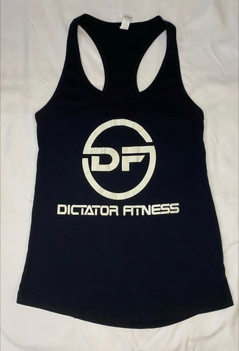 Dictator Fitness Racerback Black w/ White DF Logo