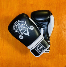 Dictator Fitness Pro Style Training Boxing Gloves Black w/ White Body Builder Logo