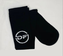 UNISEX DF Knee High Black Socks w/ White DF Logo