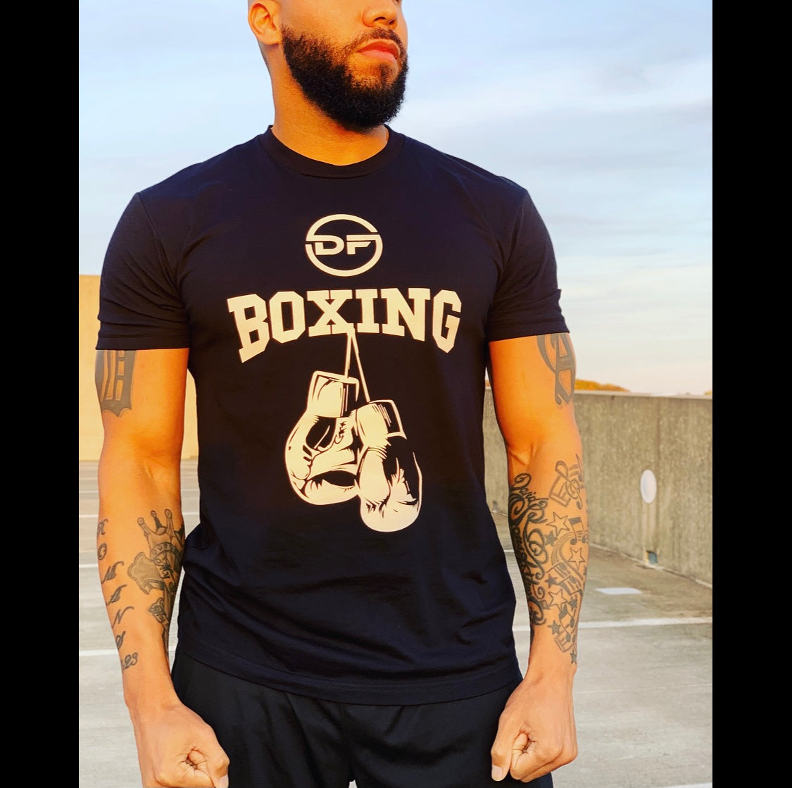UNISEX DF Boxing T-Shirt Black w/ White Boxing DF Logo