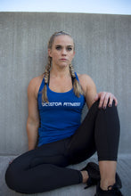 Dictator Fitness No Battle, No Victory Women's Racerback Royal Blue w/ White Logos