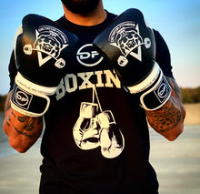 Dictator Fitness Pro Style Training Boxing Gloves Black w/ White Body Builder Logo