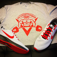 UNISEX DF T-shirt Gray w/ Bred Body Builder Logo