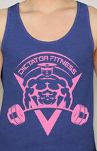 DF Women's Tank Top Blue w/ Pink Body Builder Logo