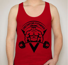 UNISEX DF Tank Top Red w/ Black Body Builder Logo