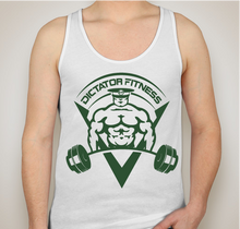 UNISEX DF Tank Top White w/ Forest Green Body Builder Logo